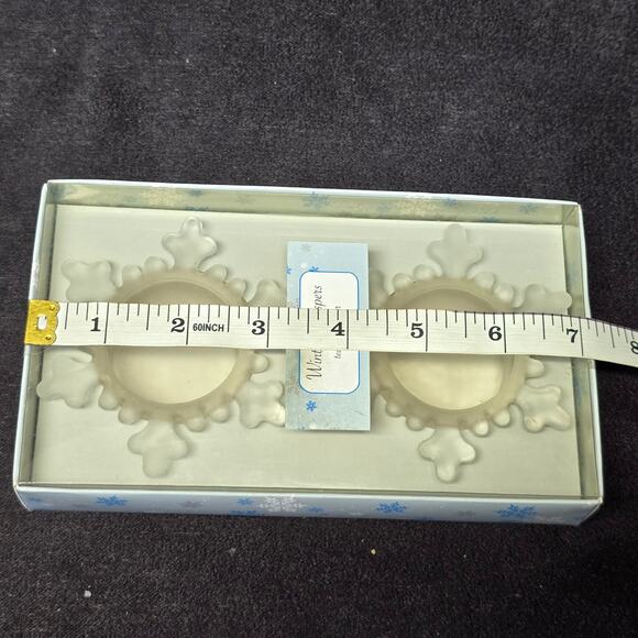 Noteworthy Snowflake Winter Whispers Tea Light Candle Holder 3" Home Decor Snow - Picture 3 of 5